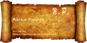 Márta Patrik névjegykártya