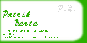 patrik marta business card